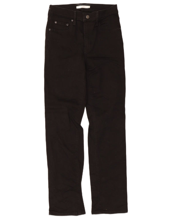 Levi's Womens 724 High Rise Straight Jeans W28 L30 Black Cotton