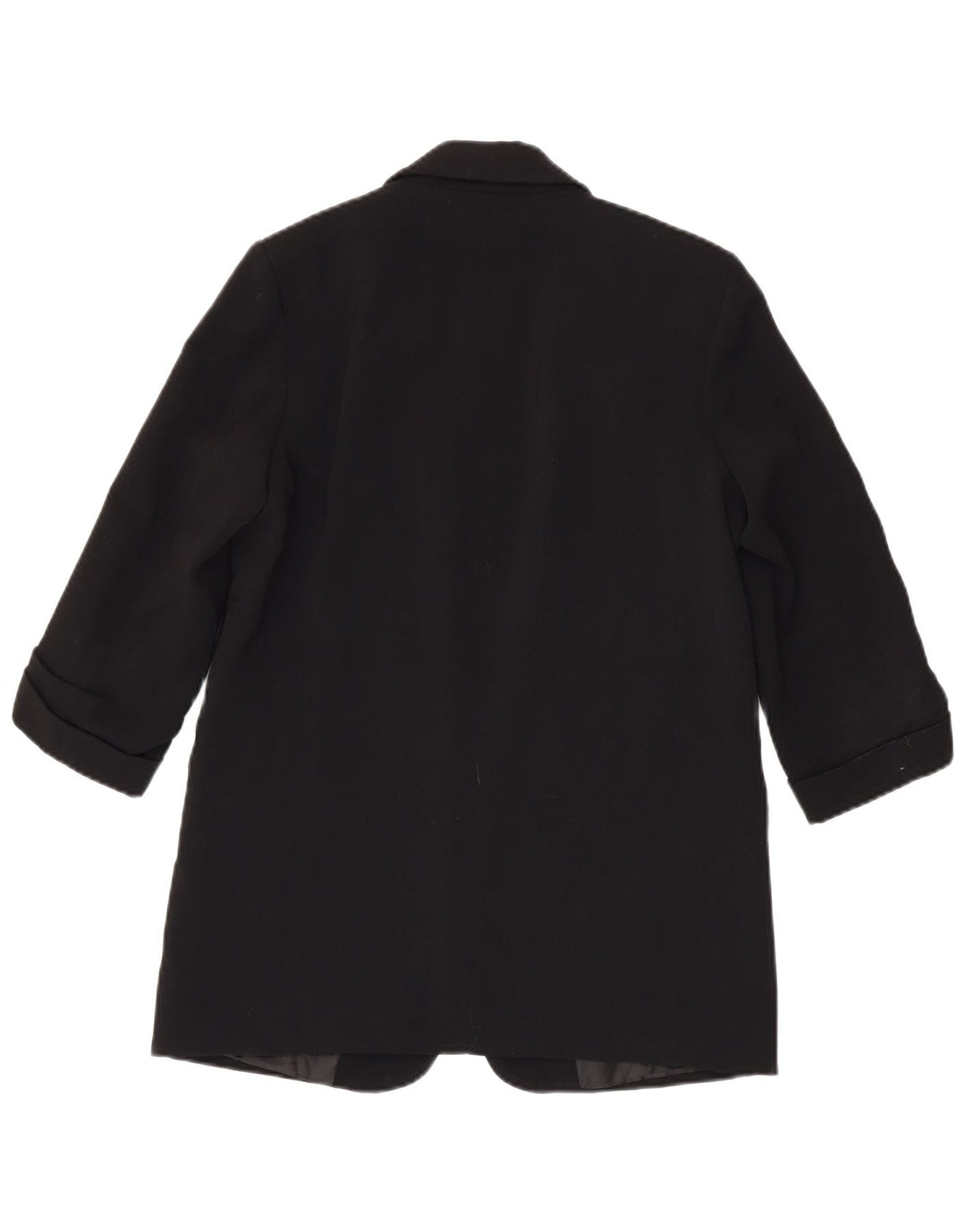 Zara Womens 3/4 Sleeve Open Blazer Jacket UK 14 Medium Black Polyester