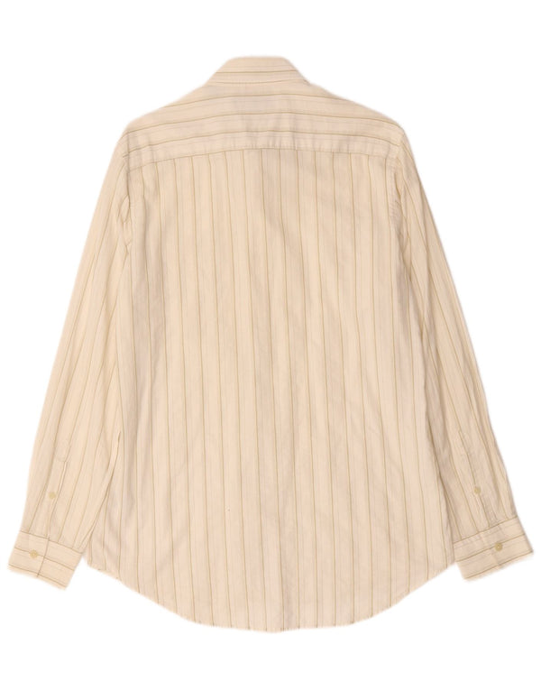 Timberland Mens Shirt Medium Off White Pinstripe Cotton