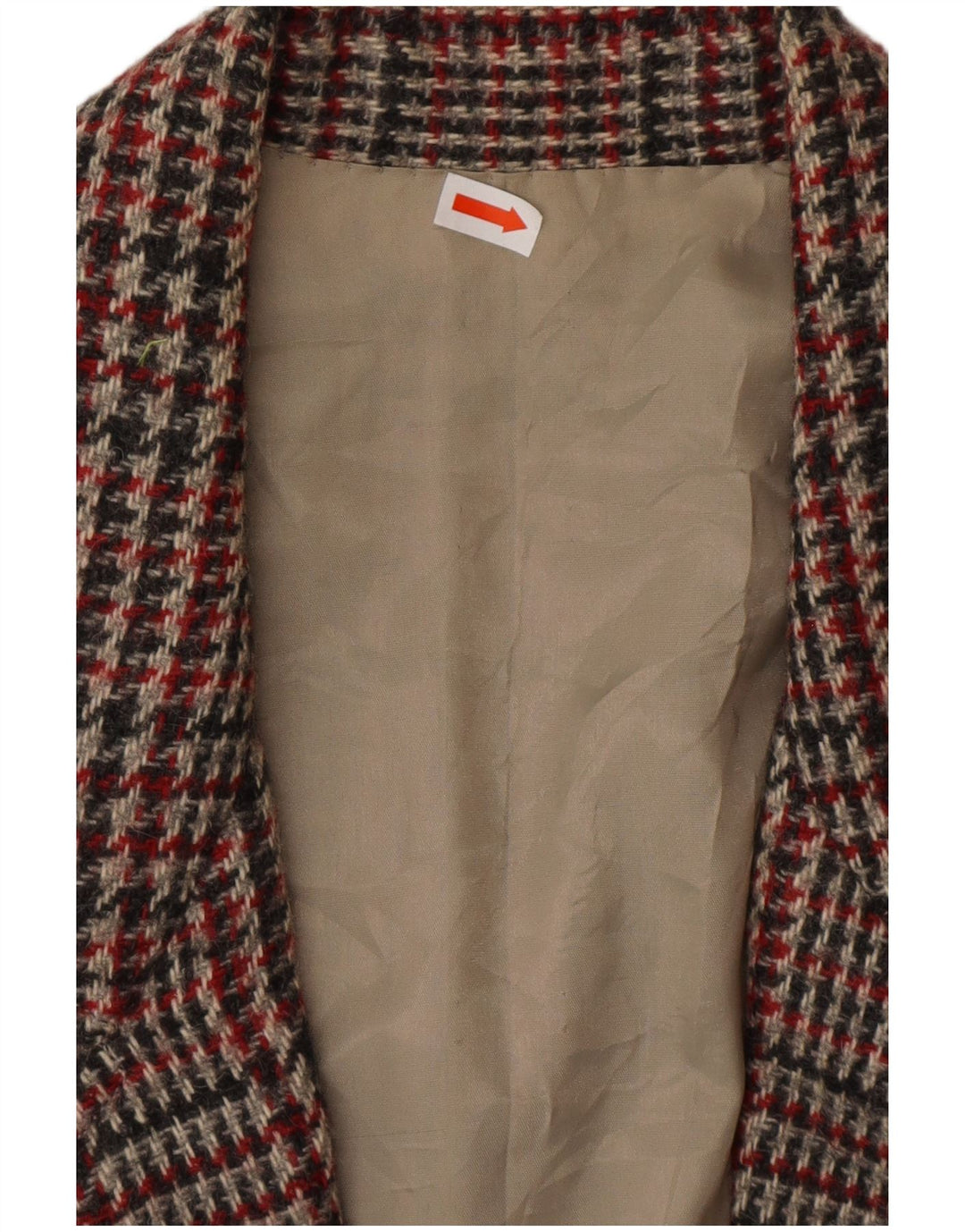 VINTAGE Womens Blazer Jacket UK 16 Large Multicoloured Houndstooth