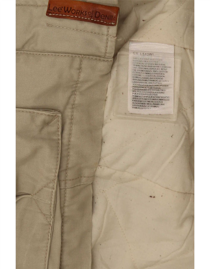 Lee Womens Utility Jacket UK 14 Medium Beige Cotton