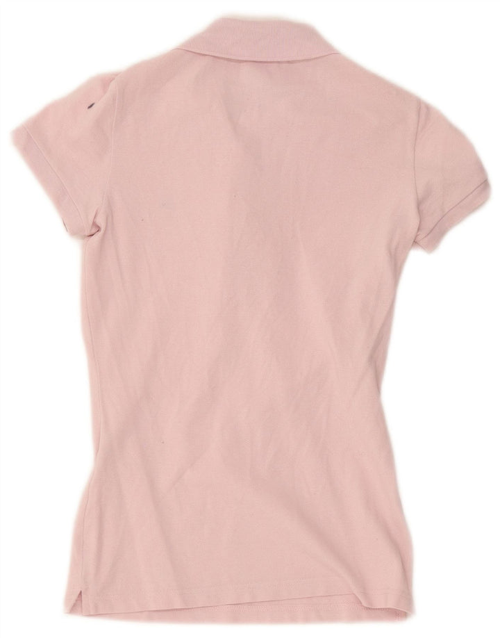 Lacoste Womens Polo Shirt Size 34 Small Pink Cotton