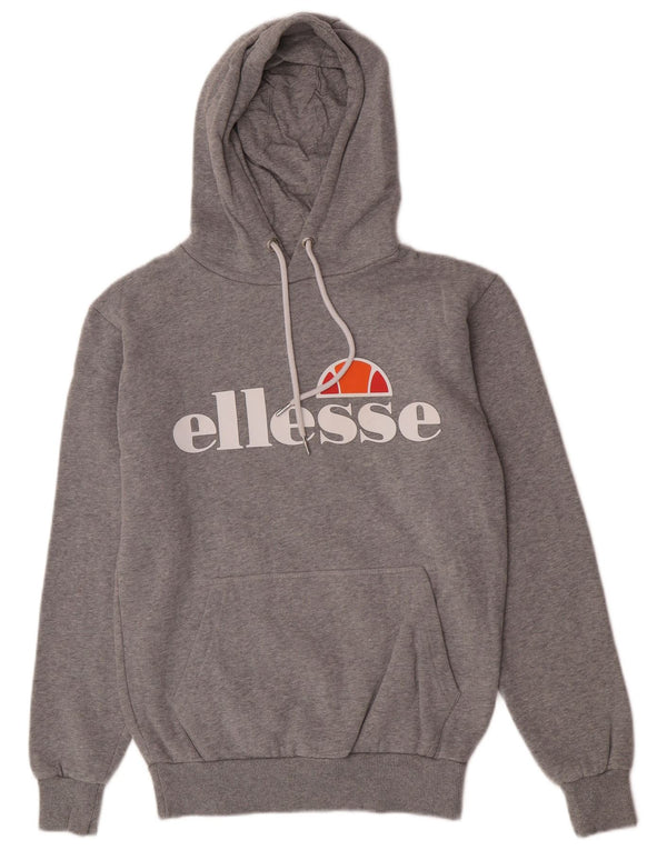 Ellesse Mens Graphic Regular Fit Hoodie Jumper Small Grey Cotton