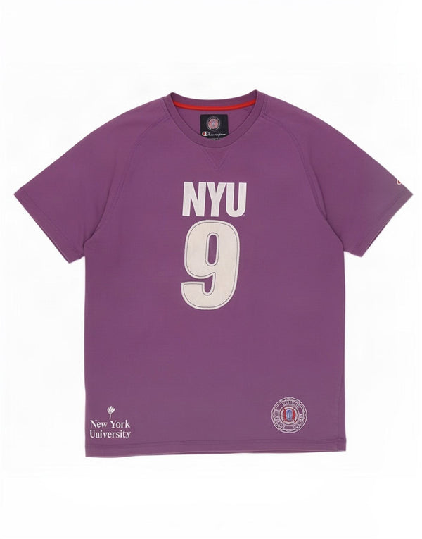 Champion Mens New York University Graphic T-Shirt Top XL Purple Cotton