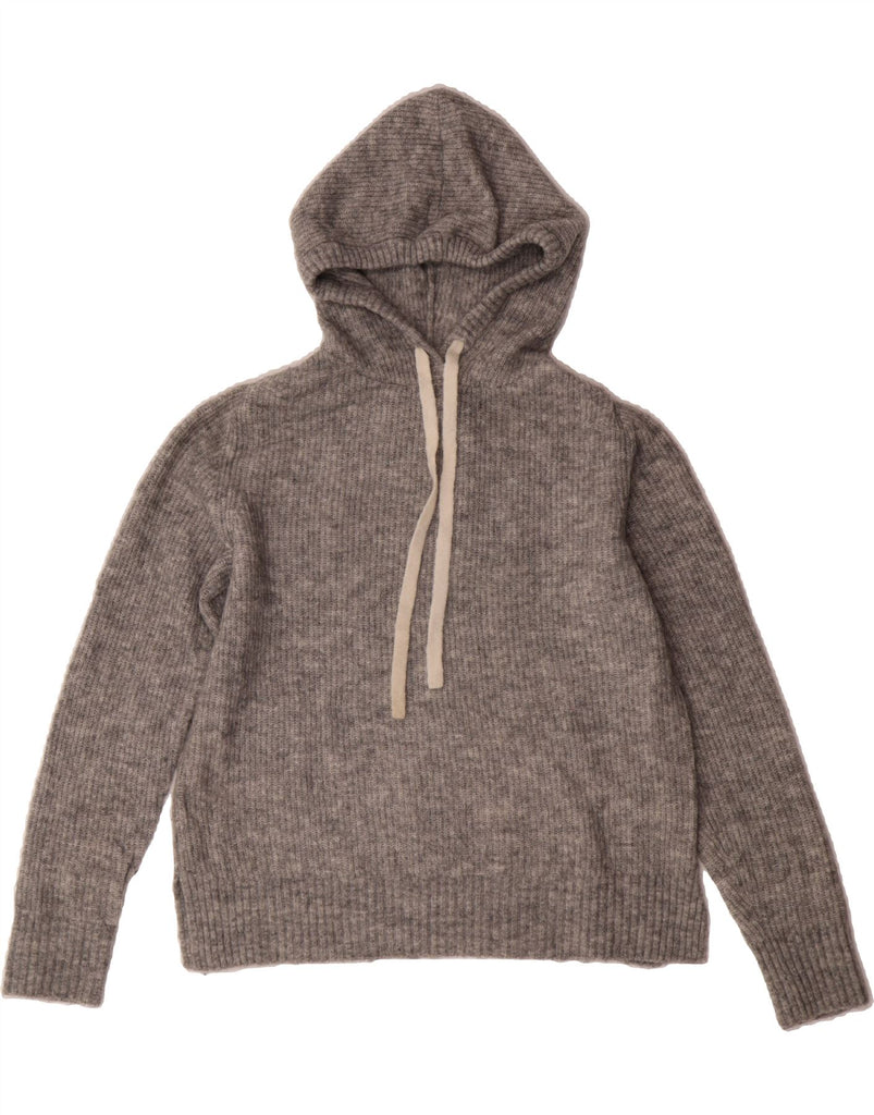 BODEN Womens Oversized Hooded Jumper Sweater UK 10 Small  Grey Polyester Vintage Boden and Second-Hand Boden from Messina Hembry 