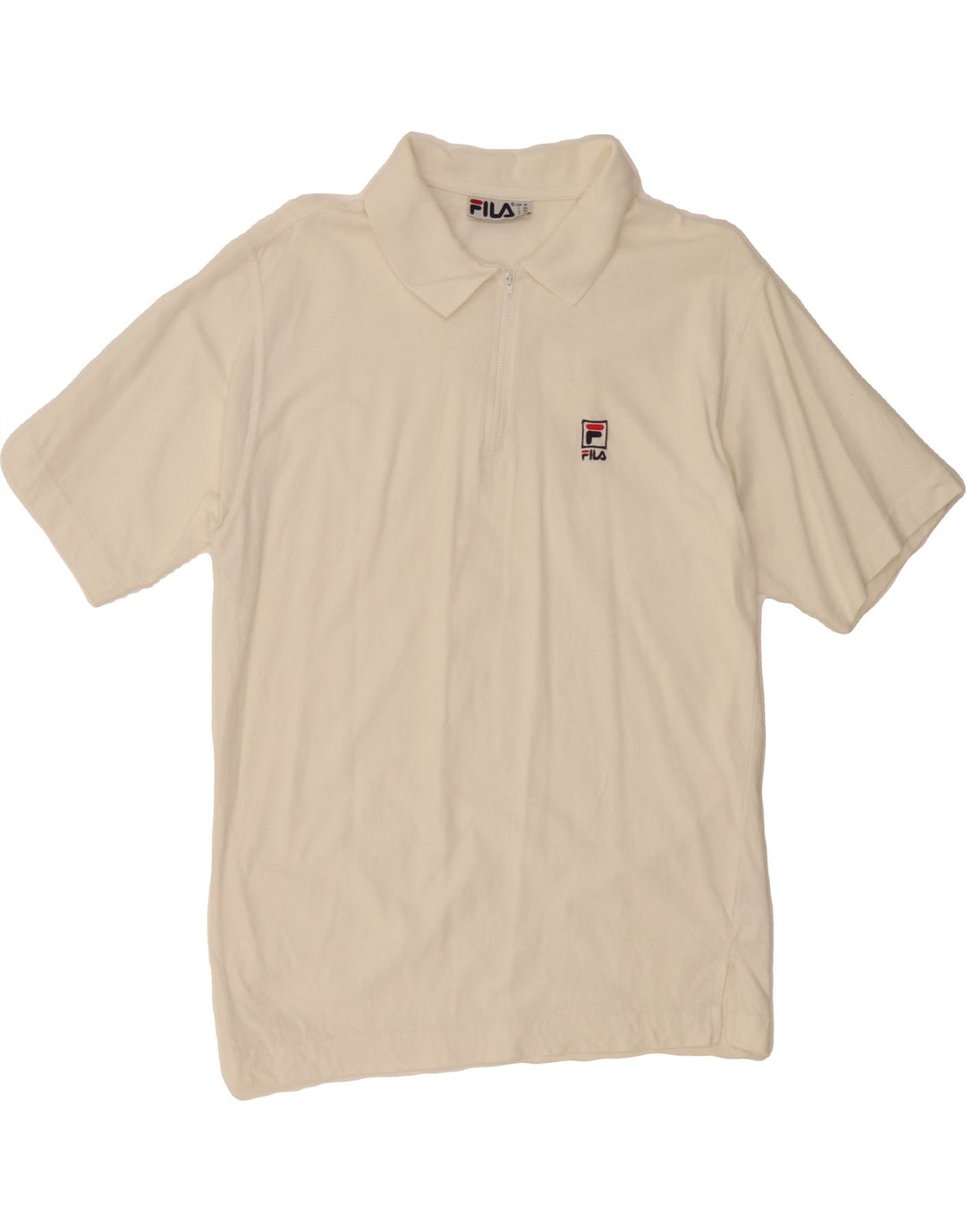 FILA Mens Polo Shirt IT 50 Medium White Cotton Vintage Fila and Second-Hand Fila from Messina Hembry 