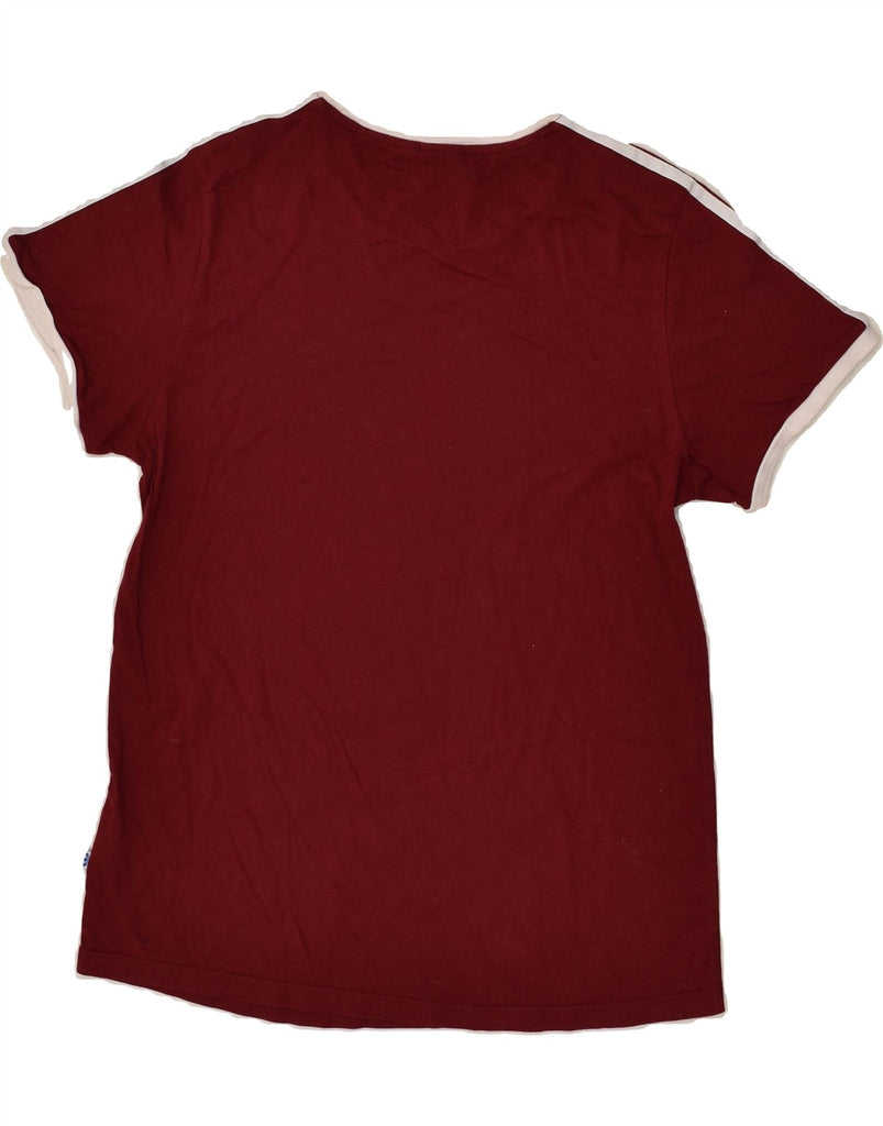 ADIDAS Womens T-Shirt Top UK 12 Medium Burgundy Cotton | Vintage Adidas | Thrift | Second-Hand Adidas | Used Clothing | Messina Hembry 