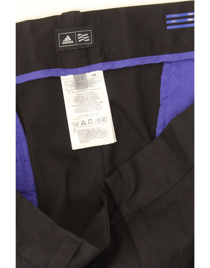 Adidas Mens Straight Suit Trousers W40 L30 Black Polyester