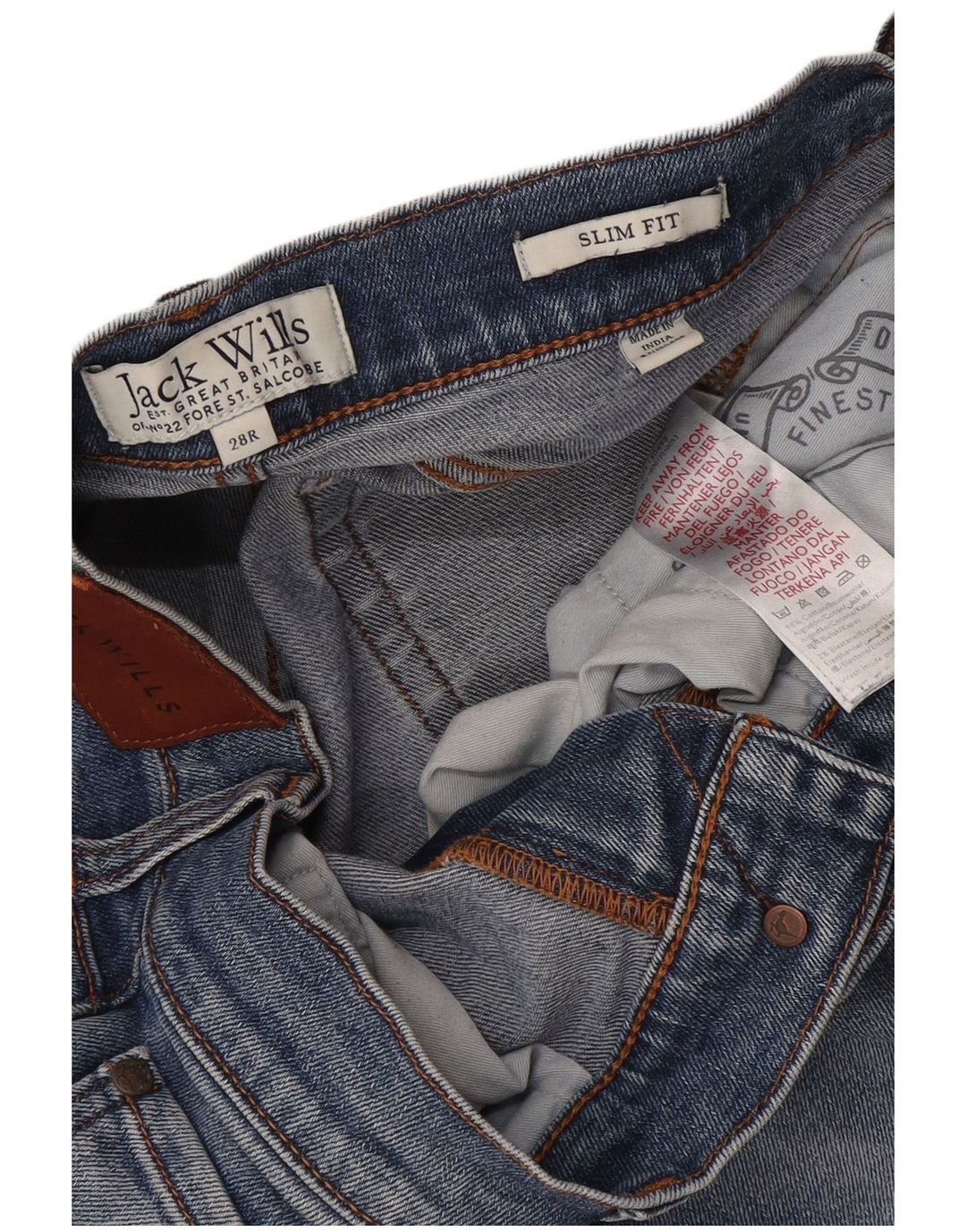 Jack Wills Mens Slim Jeans W28 L30 Blue Cotton