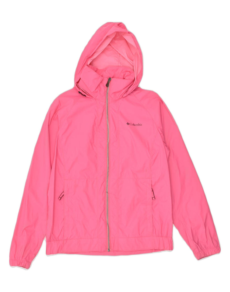 COLUMBIA Womens Hooded Rain Jacket UK 14 Medium Pink | Vintage Columbia | Thrift | Second-Hand Columbia | Used Clothing | Messina Hembry 