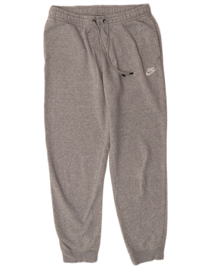 NIKE Womens Tracksuit Trousers Joggers UK 14 Medium  Grey Cotton