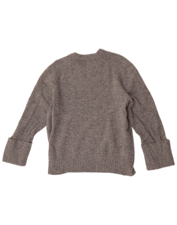 Reiss Womens Crew Neck Jumper Sweater UK 14 Medium Grey Cashmere