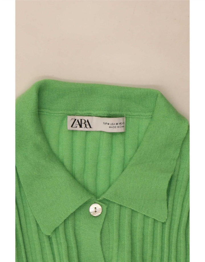 Zara Womens Cardigan Sweater UK 12 Medium Green