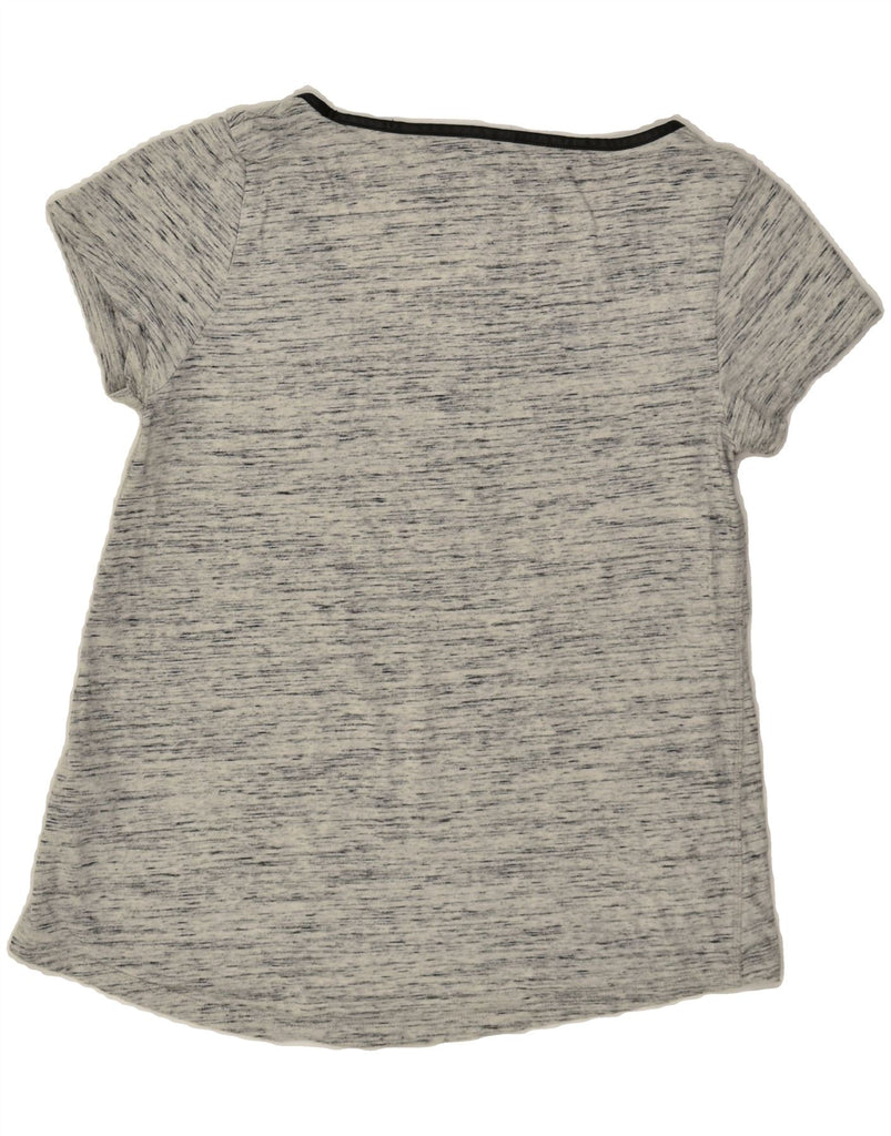 TOMMY HILFIGER Womens T-Shirt Top UK 12 Medium Grey Flecked Cotton | Vintage Tommy Hilfiger | Thrift | Second-Hand Tommy Hilfiger | Used Clothing | Messina Hembry 