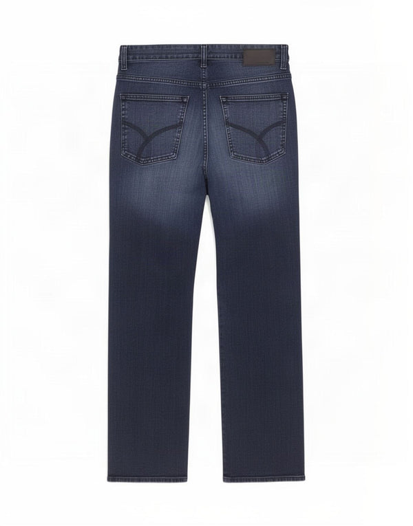 Calvin Klein Mens Straight Jeans W34 L32 Navy Blue Cotton