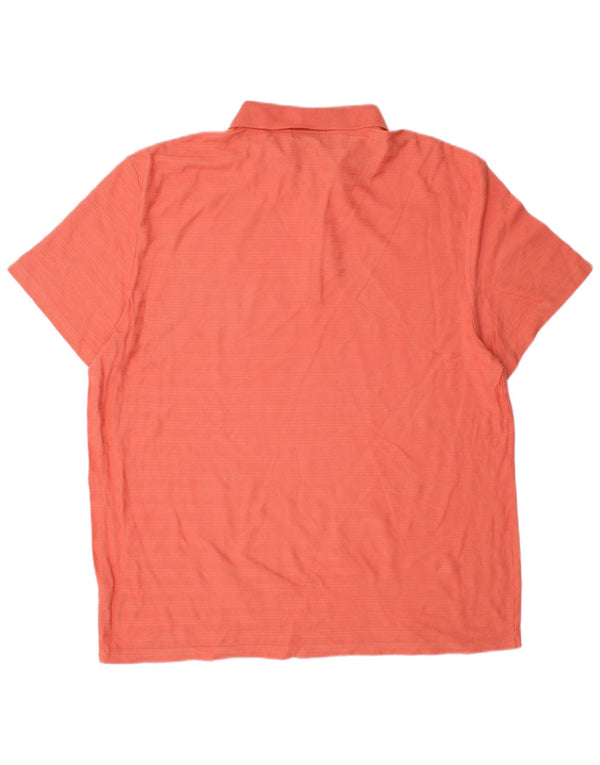 CALVIN KLEIN Mens Polo Shirt XL Red Striped Cotton