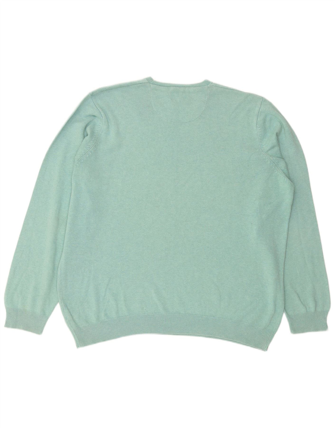 Marks & Spencer Mens Regular Fit Crew Neck Jumper Sweater 2XL Green Cotton