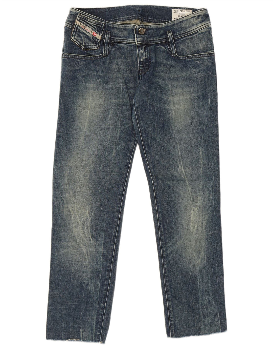 Diesel Womens Matic Straight Jeans W29 L27 Blue Cotton