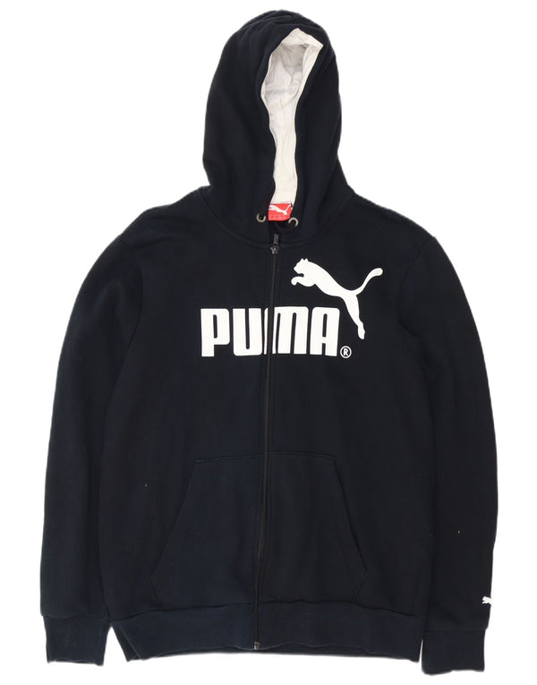 Puma Mens Graphic Zip Hoodie Sweater Large Black Cotton