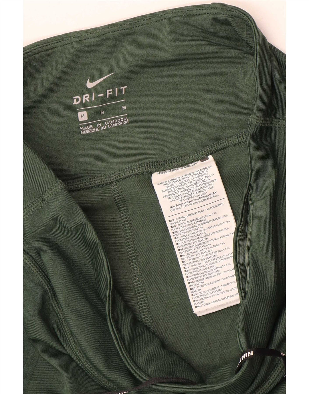 Nike Womens Dri Fit Leggings UK 14 Medium Green Polyester