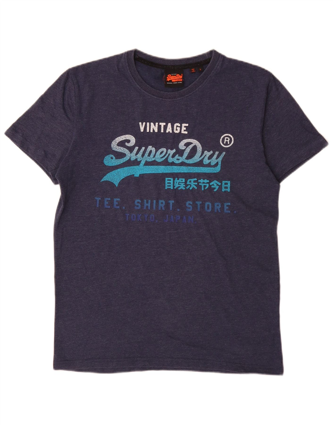 Superdry Mens Graphic T-Shirt Top Large Navy Blue