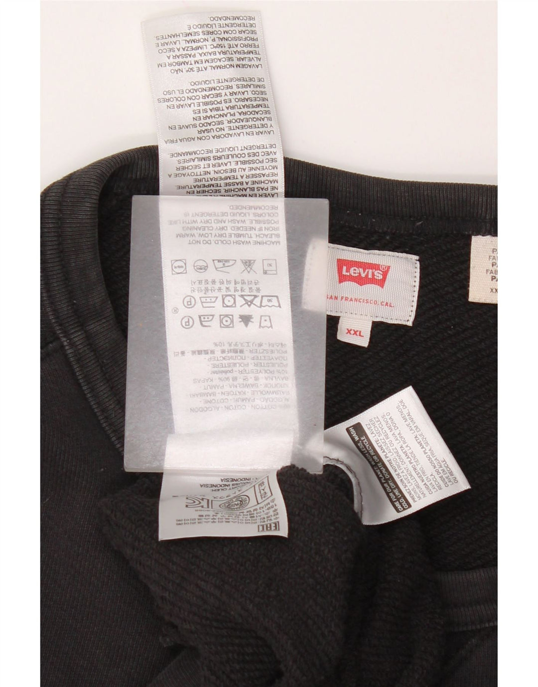 Levi's Mens Sweatshirt Jumper 2XL Black Cotton