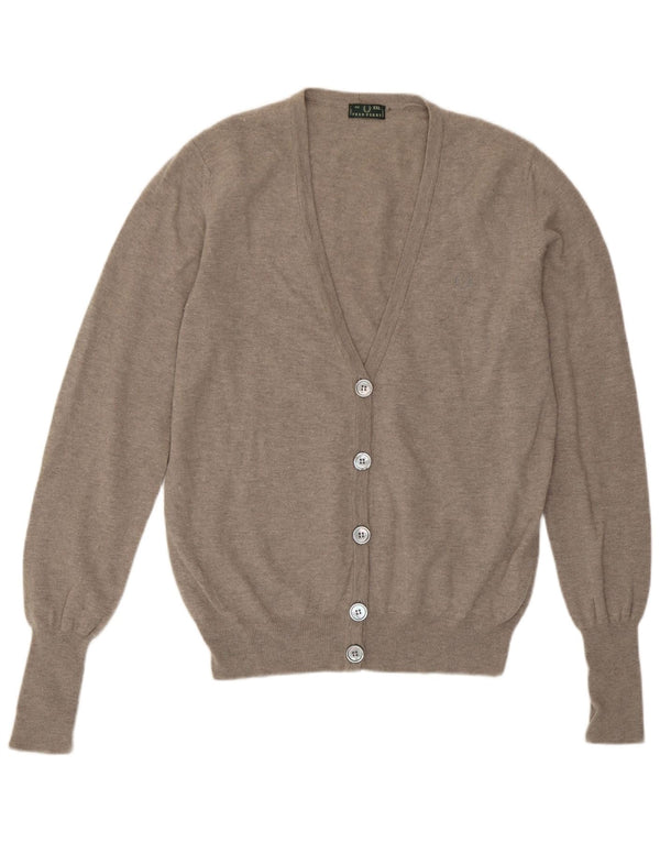 Fred Perry Womens Cardigan Sweater UK 20 2XL Grey Wool