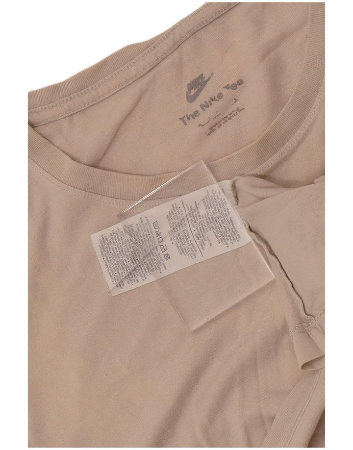 Nike Mens T-Shirt Top Large Beige Cotton