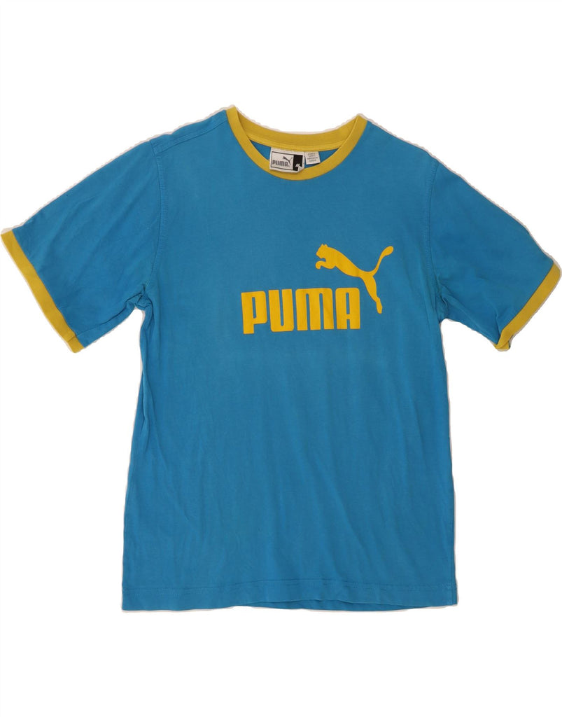 PUMA Womens Graphic T-Shirt Top UK 14 Medium Blue Vintage Puma and Second-Hand Puma from Messina Hembry 