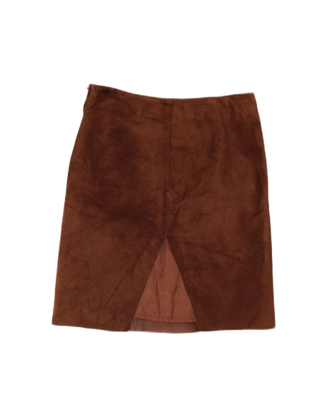 SISLEY Womens Suede Straight Skirt IT 44 Medium W32  Brown Leather