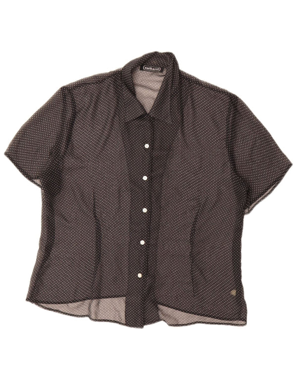 Cacharel Womens See Through Shirt Blouse IT 44 Medium Black Spotted