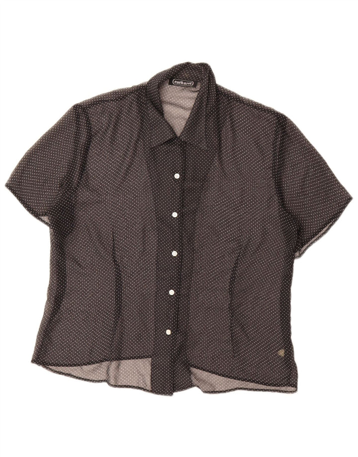 Cacharel Womens See Through Shirt Blouse IT 44 Medium Black Spotted