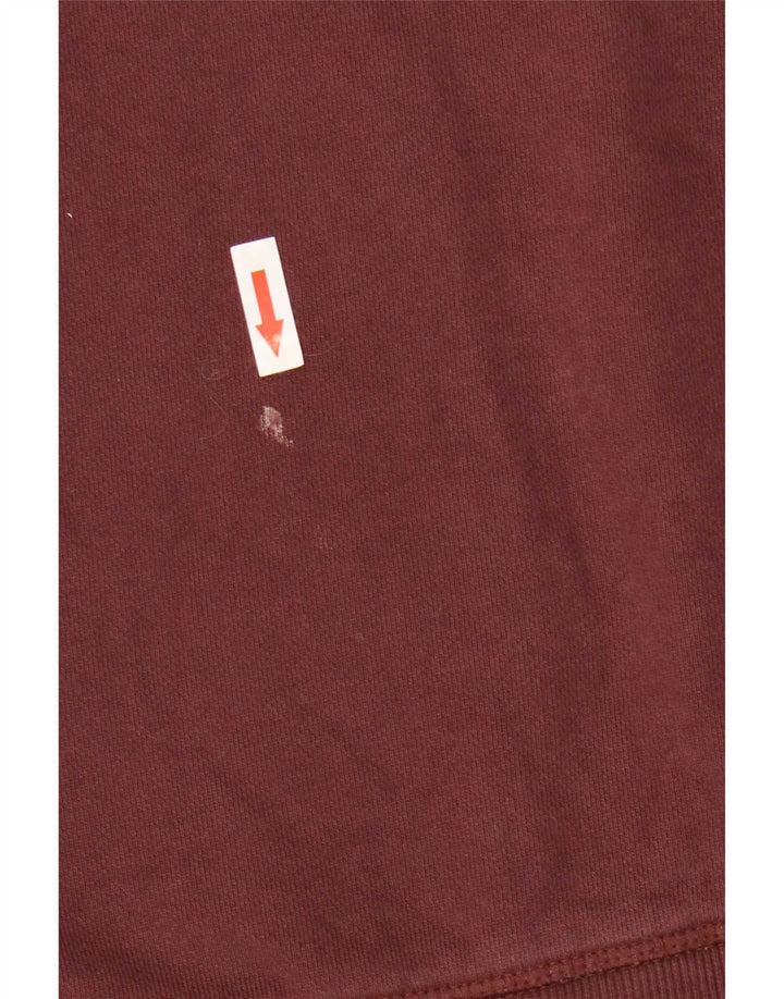 Zara Mens Hoodie Jumper Small Brown Cotton
