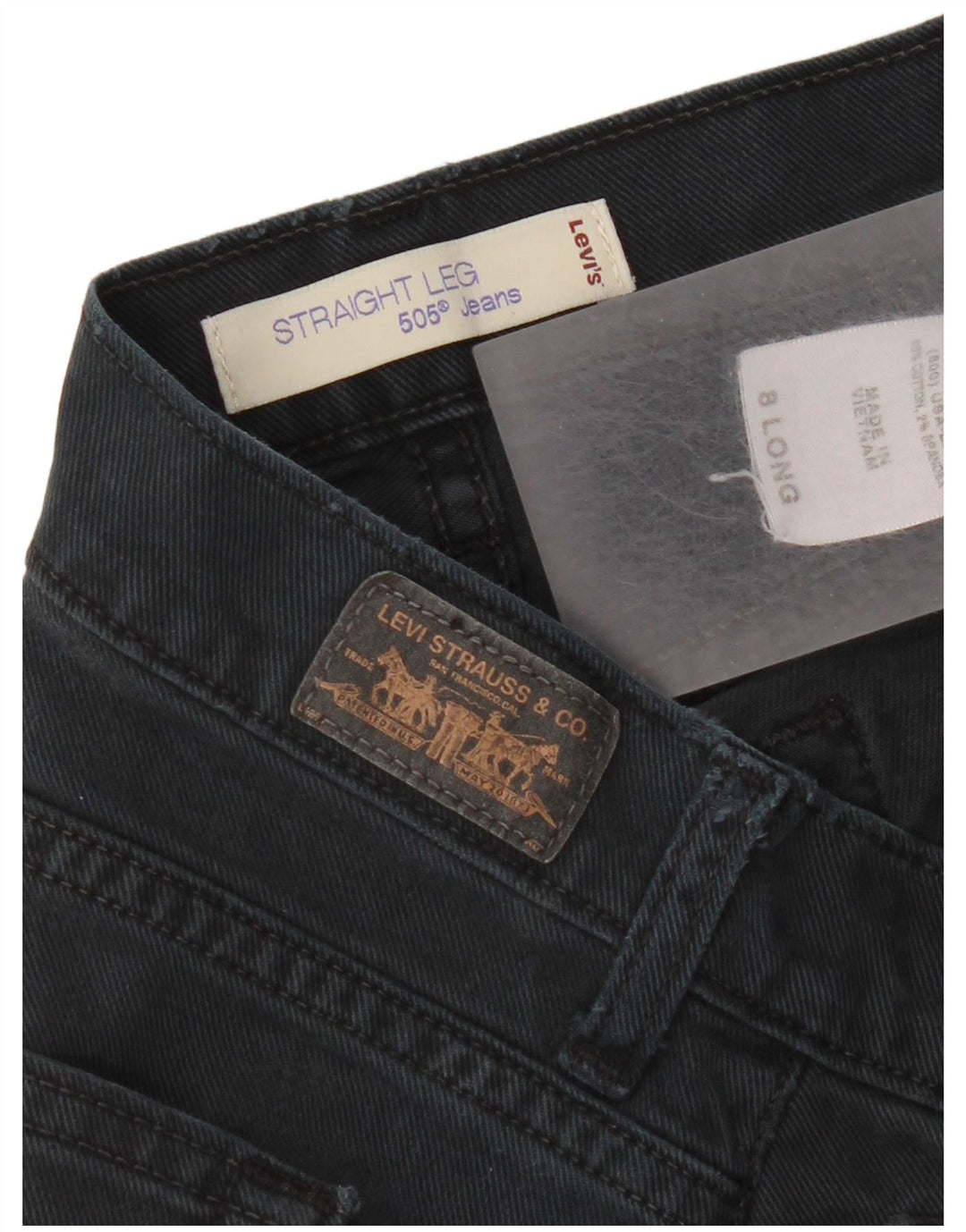 Levi's Womens 505 Straight Jeans US 8 Medium W30 L32 Navy Blue Cotton