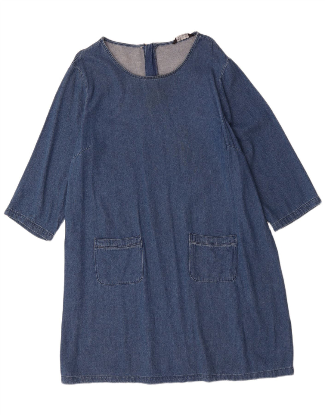 Marks & Spencer Womens 3/4 Sleeve Oversized Denim Dress UK 16 Large Blue