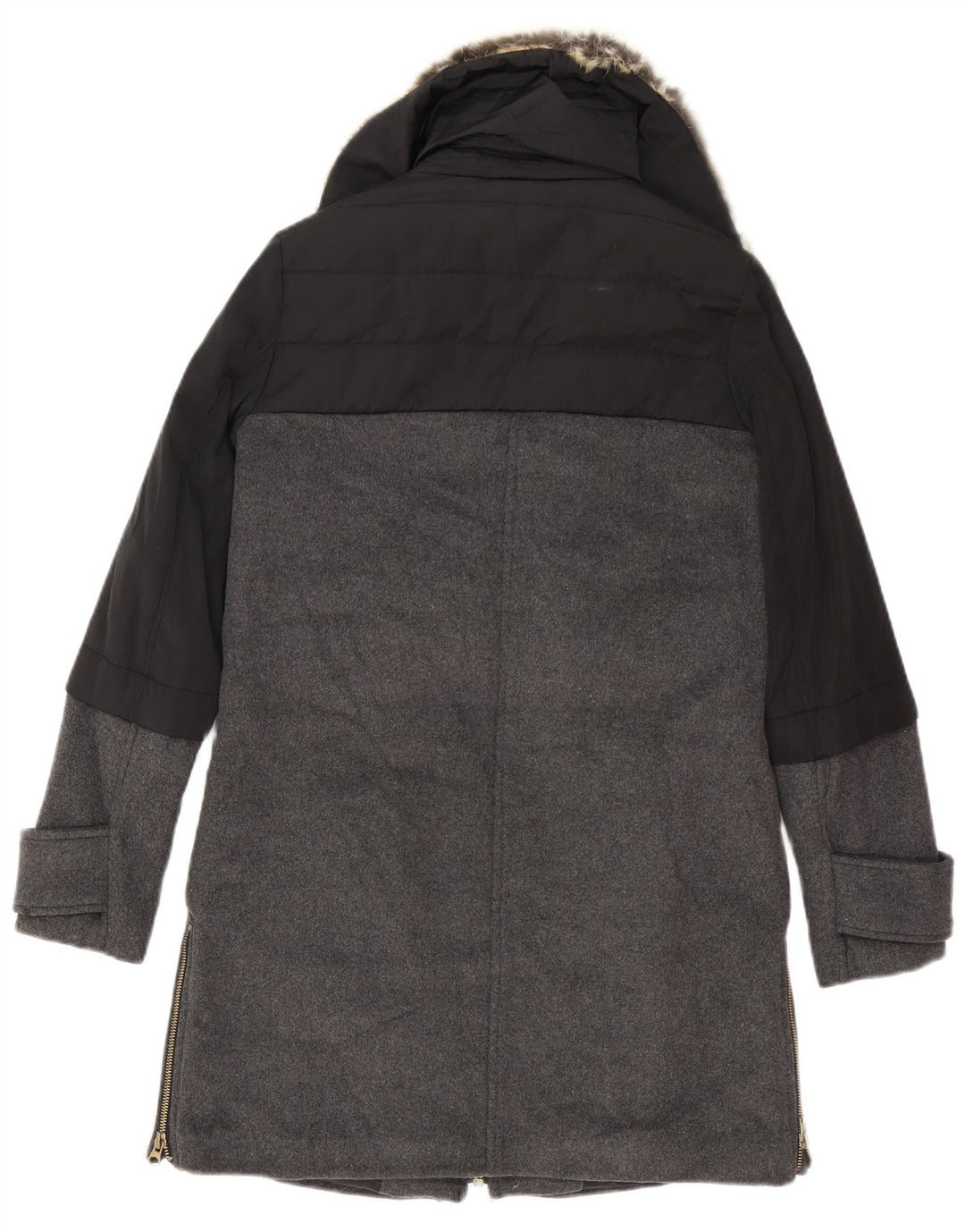 Zara Womens Oversized Overcoat UK 6 XS Black Colourblock