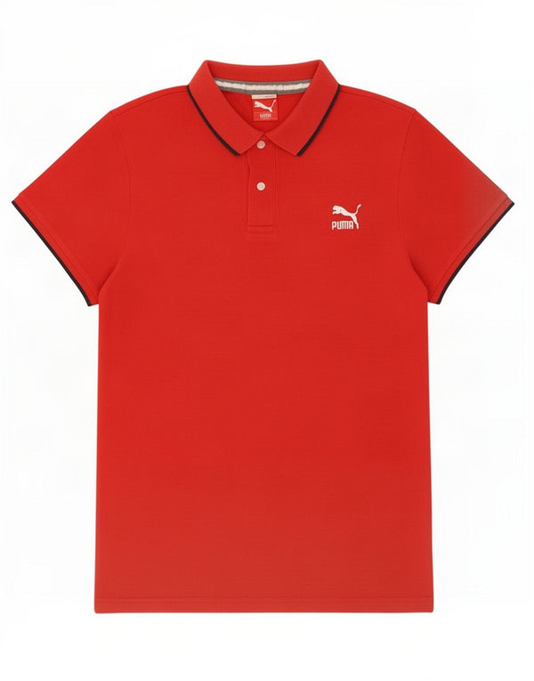 Puma Mens Polo Shirt Large Red Cotton
