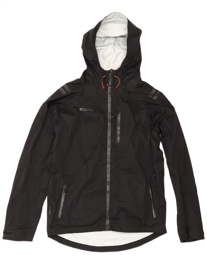 Mountain Warehouse Mens Hooded Rain Jacket UK 38 Medium Black Polyester
