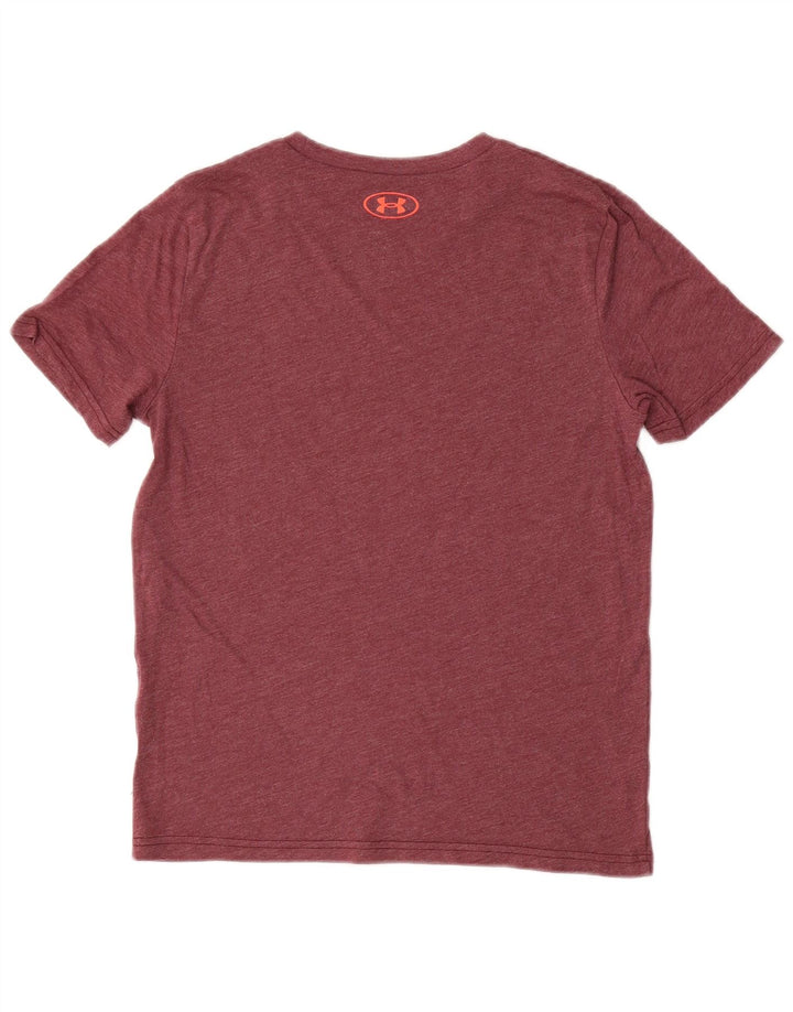 UNDER ARMOUR Boys Graphic T-Shirt Top 9-10 Years Medium Burgundy