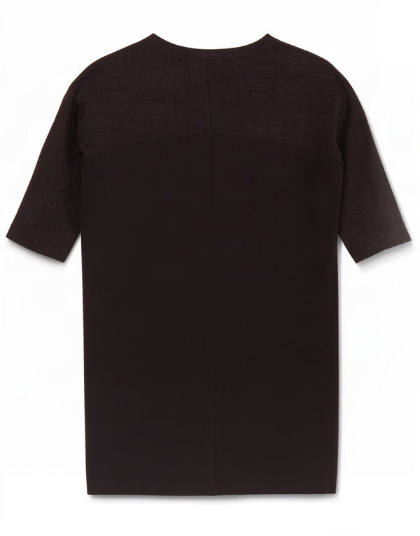 Zara Womens 3/4 Sleeve Shift Dress UK 10 Small Black Geometric