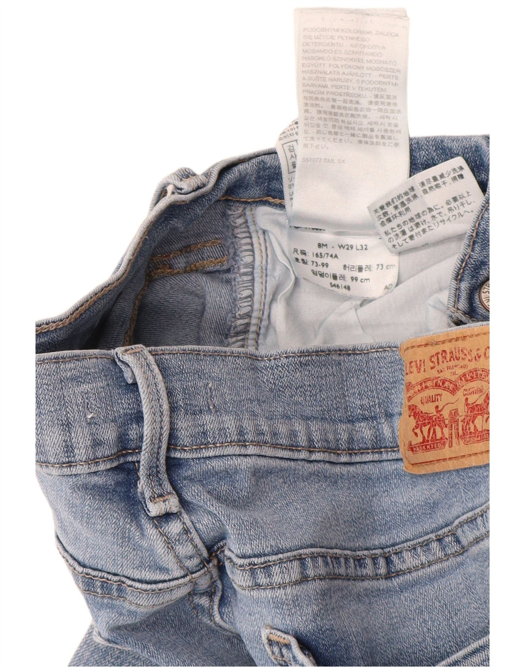 LEVI'S Womens 505 Straight Jeans US 8 Medium W29 L32 Blue Cotton