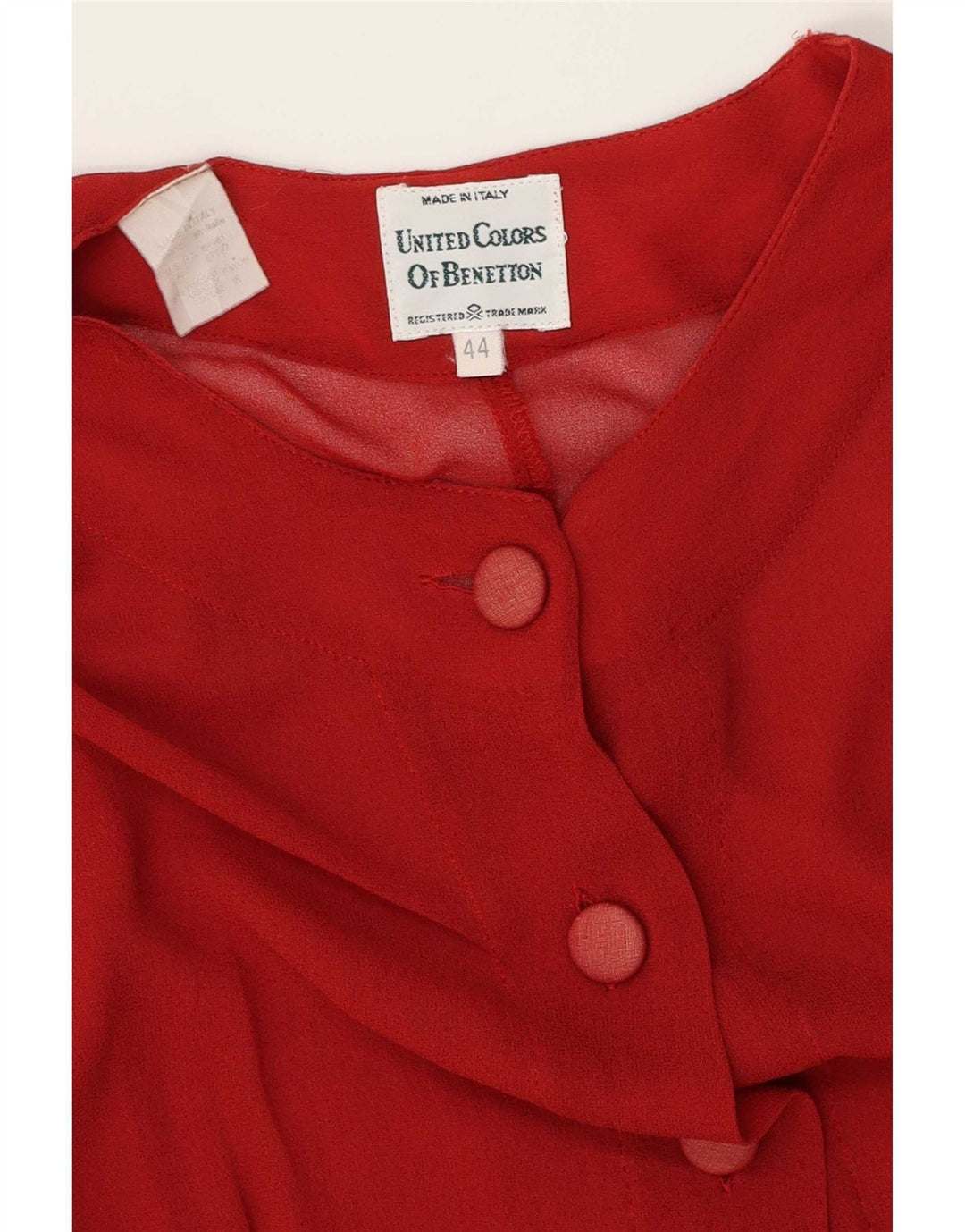 Benetton Womens Shirt Blouse IT 44 Medium Burgundy Viscose