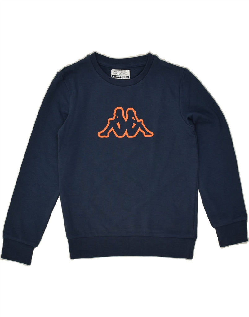 KAPPA Boys Graphic Sweatshirt Jumper 7-8 Years Navy Blue | Vintage Kappa | Thrift | Second-Hand Kappa | Used Clothing | Messina Hembry 