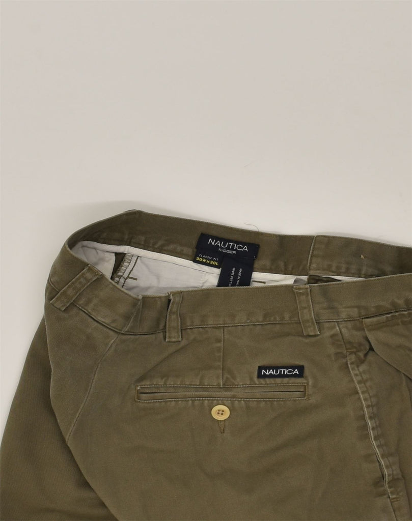 NAUTICA Mens Classic Fit Pegged Chino Trousers W30 L30  Khaki Cotton | Vintage Nautica | Thrift | Second-Hand Nautica | Used Clothing | Messina Hembry 