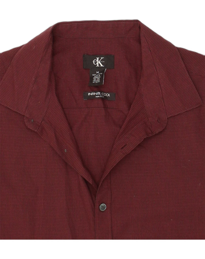 CALVIN KLEIN Mens Shirt Medium Burgundy Check Cotton | Vintage Calvin Klein | Thrift | Second-Hand Calvin Klein | Used Clothing | Messina Hembry 