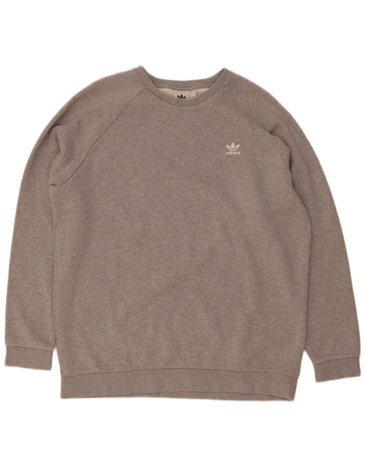 Adidas Mens Sweatshirt Jumper XL Grey Cotton