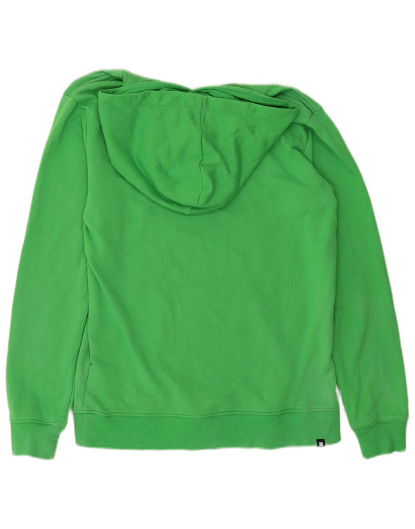 DC Womens Graphic Hoodie Jumper UK 14 Large Green Cotton