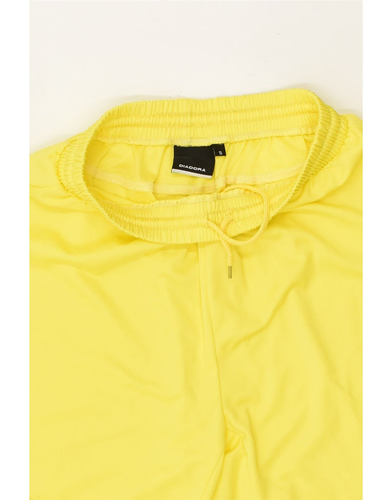 DIADORA Womens Sport Shorts UK 6 Small Yellow Polyester | Vintage Diadora | Thrift | Second-Hand Diadora | Used Clothing | Messina Hembry 