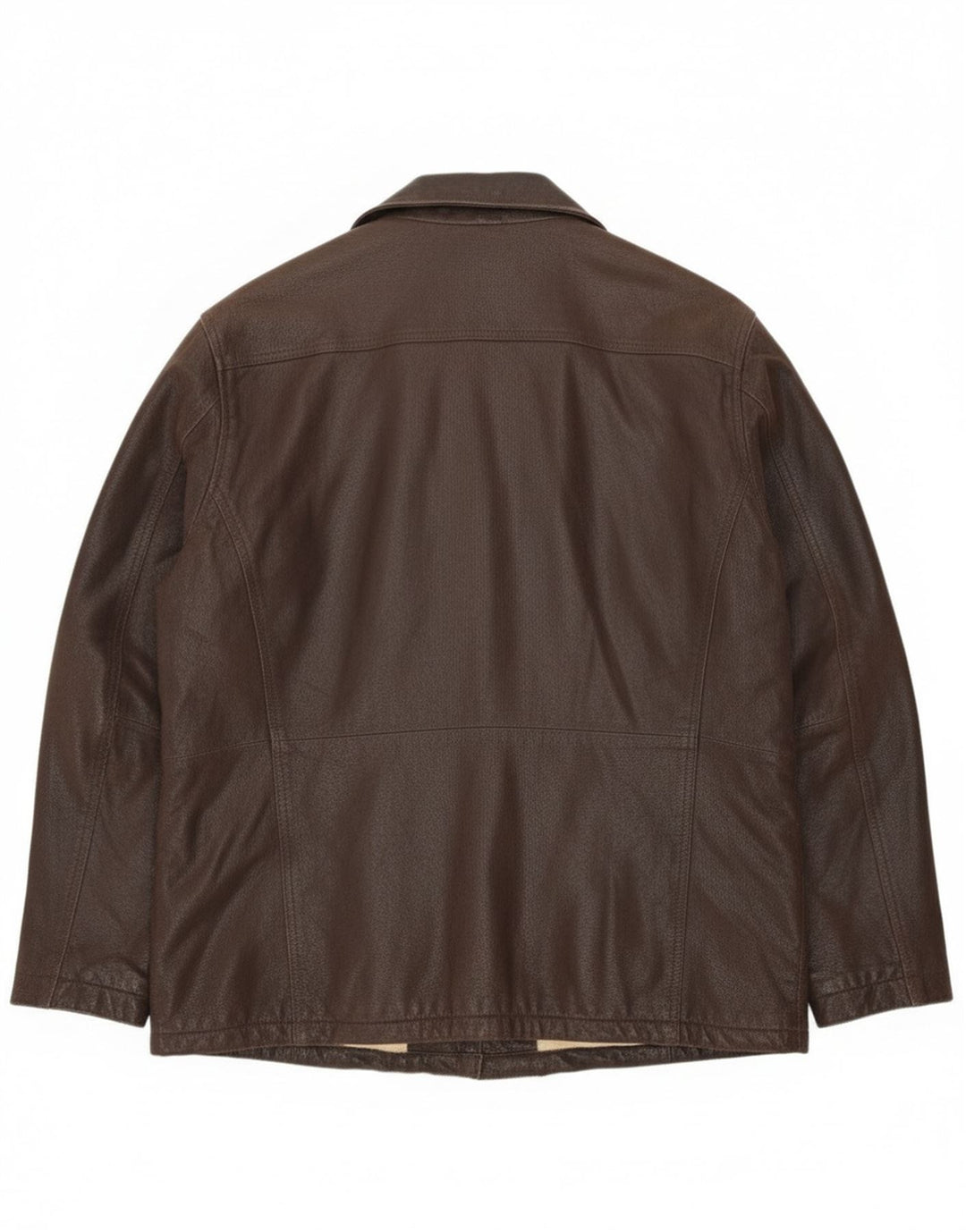 Vintage Mens Sherpa Leather Jacket UK 40 Large Brown Leather