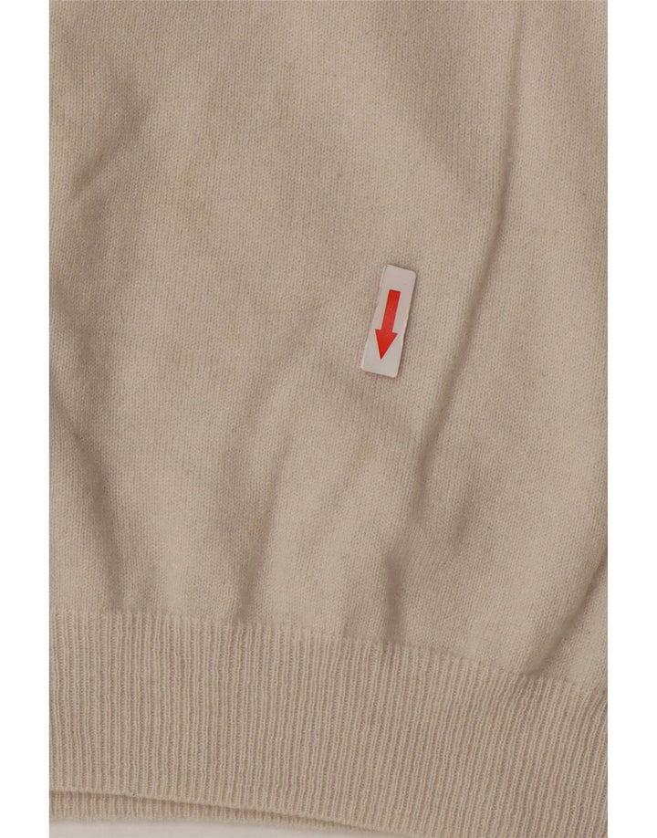 Massimo Dutti Womens Roll Neck Jumper Sweater UK 16 Large Beige Wool